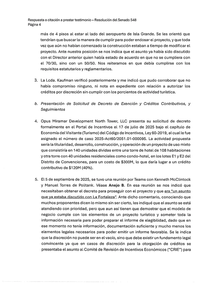 Página 4 de Declaración jurada de Ernesto J. Zayas García