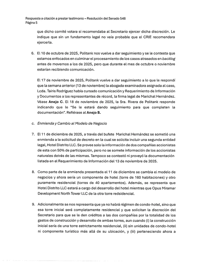 Página 5 de Declaración jurada de Ernesto J. Zayas García